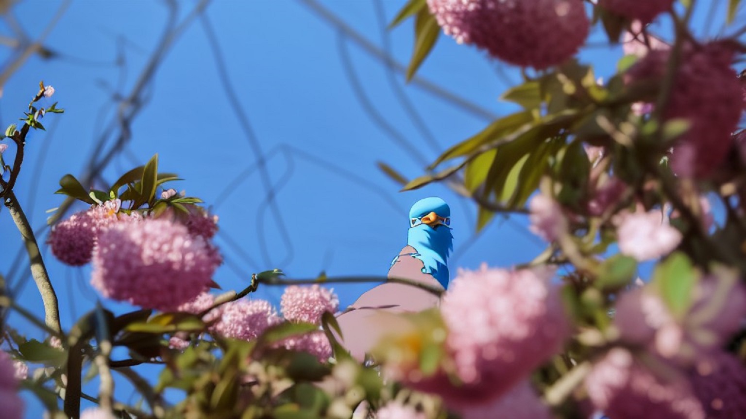 Stylized render of a pigeon generated with Artifical Intelligence