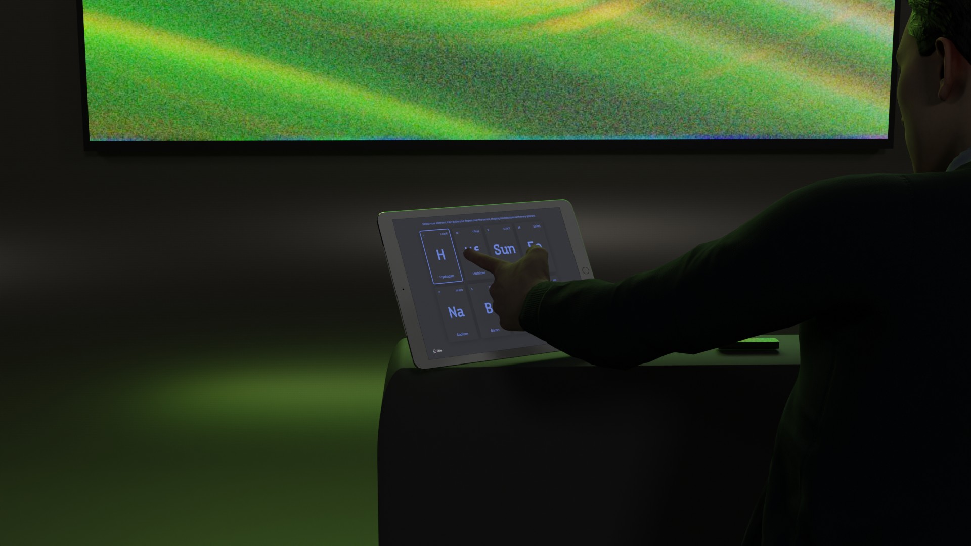 Concept render of 'Sound of Light' installations' interaction from Beyond the Light